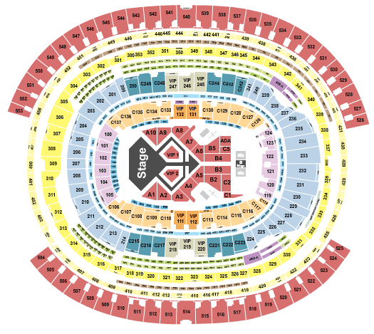 SoFi Stadium Usher and Chris Brown Seating Chart